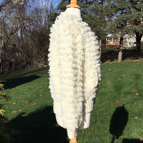Vintage Clovis Ruffin Knit Shaggy Sweater Cardigan - Picture 8 of 11